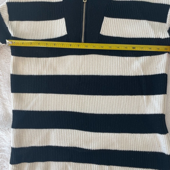 Black and White Striped Women's Sweater - Picture 7 of 10